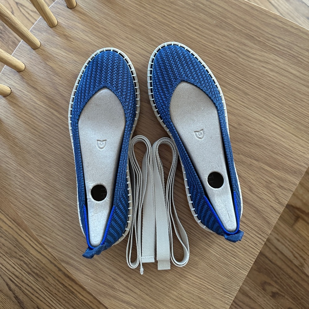 Rothy's Espadrille Flats in Navy Stripe - 7.5 new in box